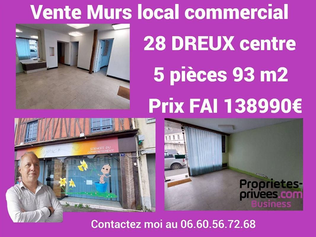 28100 DREUX - MURS COMMERCIAUX, LOCAL 93 m²