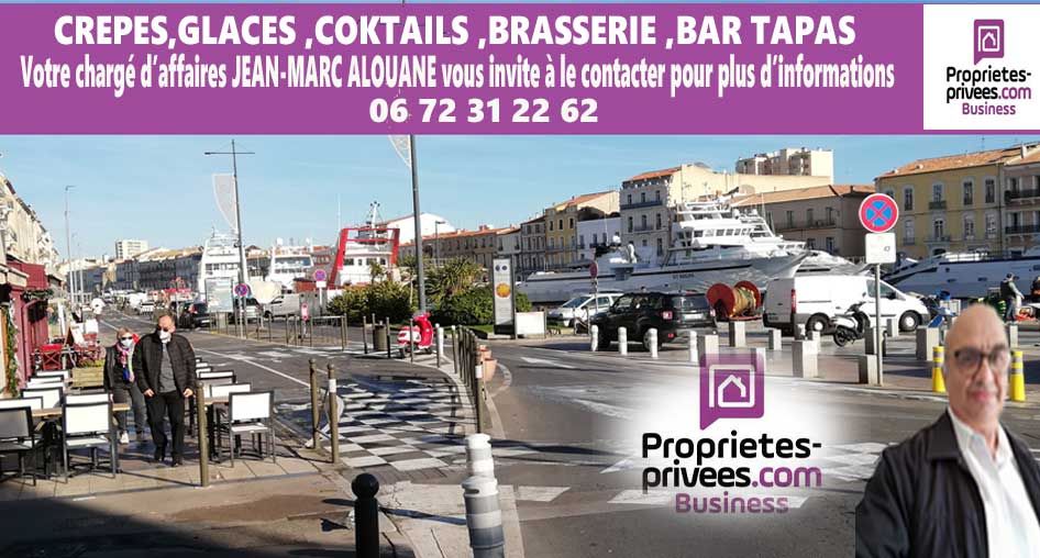 SETE 34200 SETE - BAR, CREPERIE, GLACE, SNACKING, SALADERIE avec LOGEMENT 3