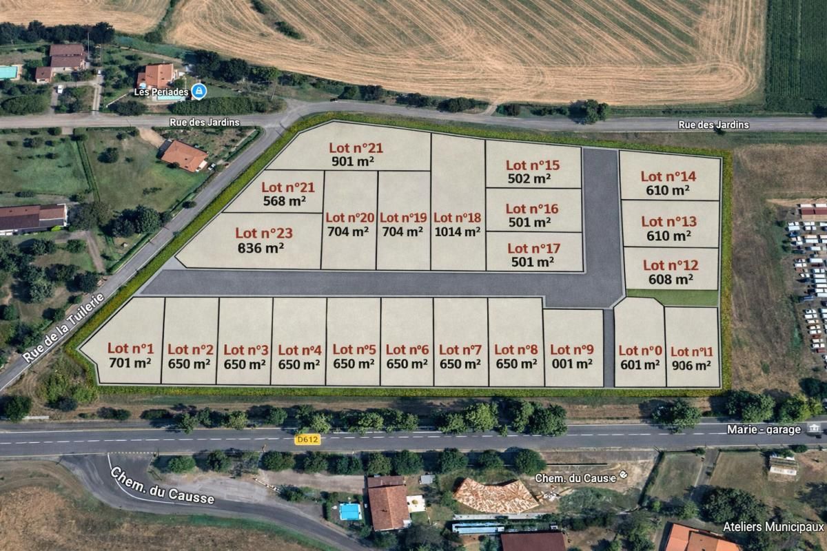 VALDURENQUE Terrain Valdurenque en lotissement - 568 m² - Parcelle viabilisée 2