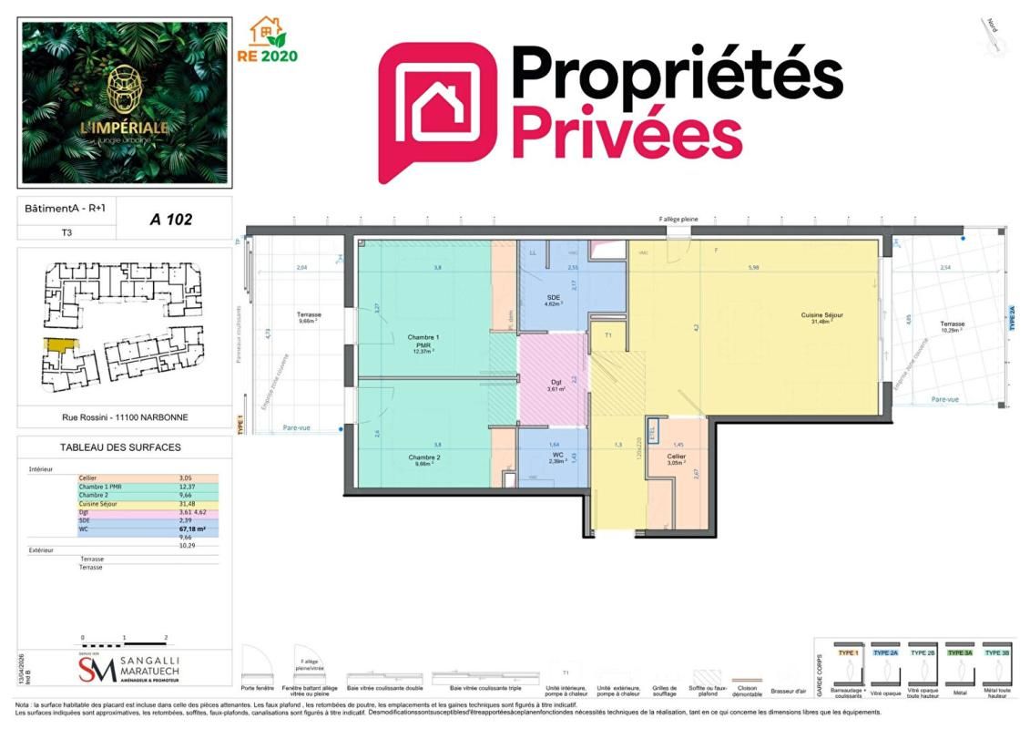 NARBONNE Appartement Narbonne 4 pièce(s) 74.29 m2 3