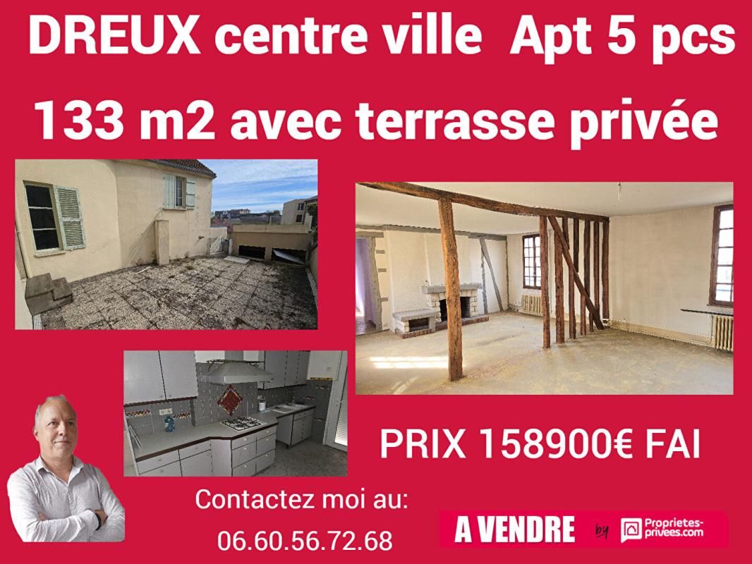 DREUX DREUX CENTRE Apt  avec terrasse 5 pièce(s) 133 m2 1