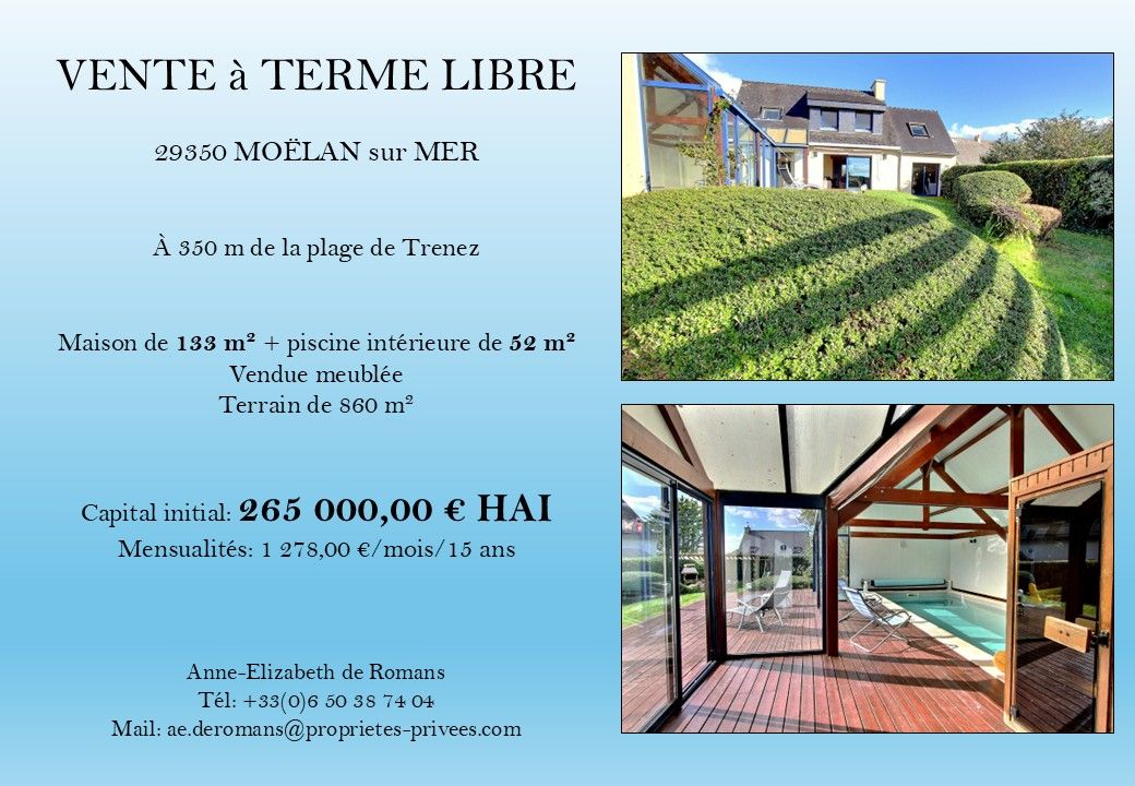 MOELAN-SUR-MER Villa 184 m²  Bord de mer Vente à terme libre 1