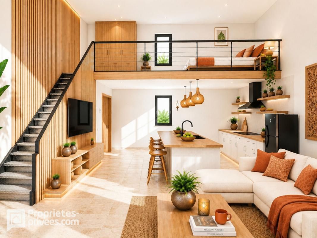 Maison Neuve - Style Loft - 60 m² - Jardin - 2 places de parking - Les Valayans - 210 000 Euros