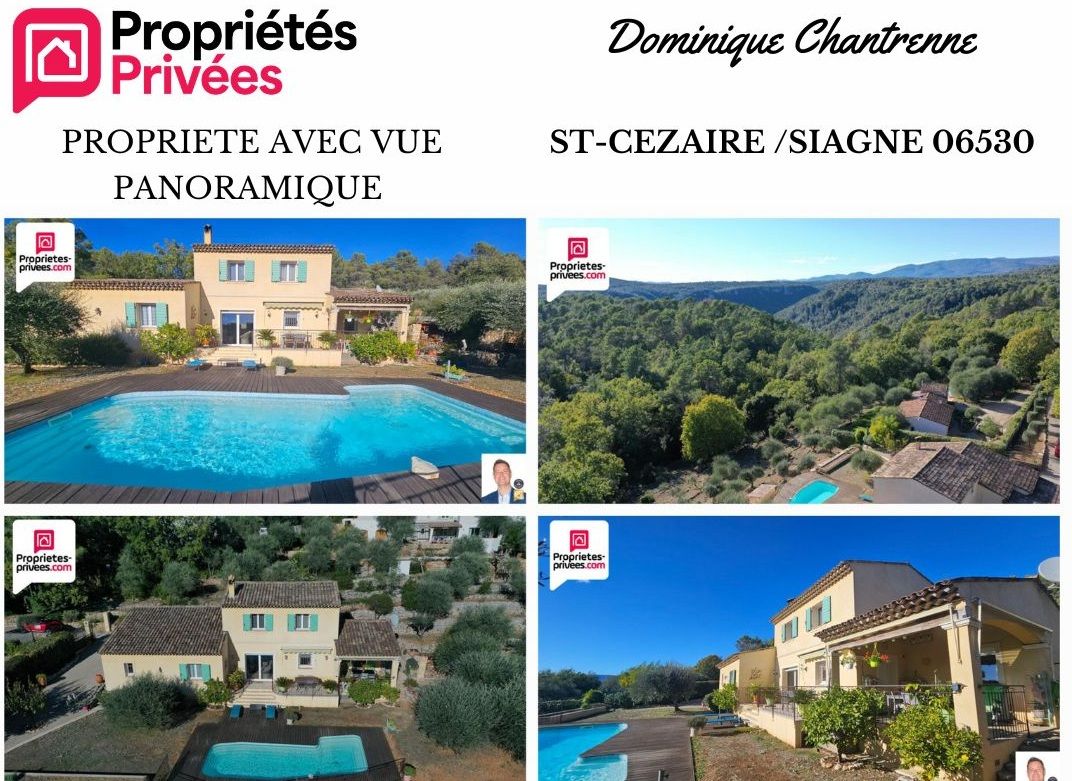 SAINT-CEZAIRE-SUR-SIAGNE GRANDE VILLA D'ENVIRON 161 M2 AVEC VUE DEGAGEE ET GRAND TERRAIN PAYSAGER DE 5050 M2 2