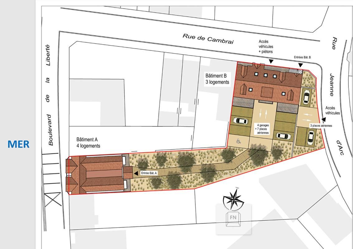 AMBLETEUSE Appartement Ambleteuse 2 pièce(s) 44.3 m2 avec 2 terrasses et é parkings 3