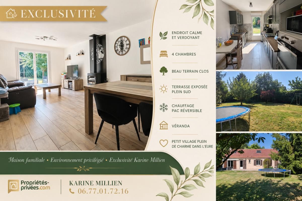 MUZY 27650 Maison individuelle - 1 étage - 4 chambres - Véranda - Terrain - 187200  HAI