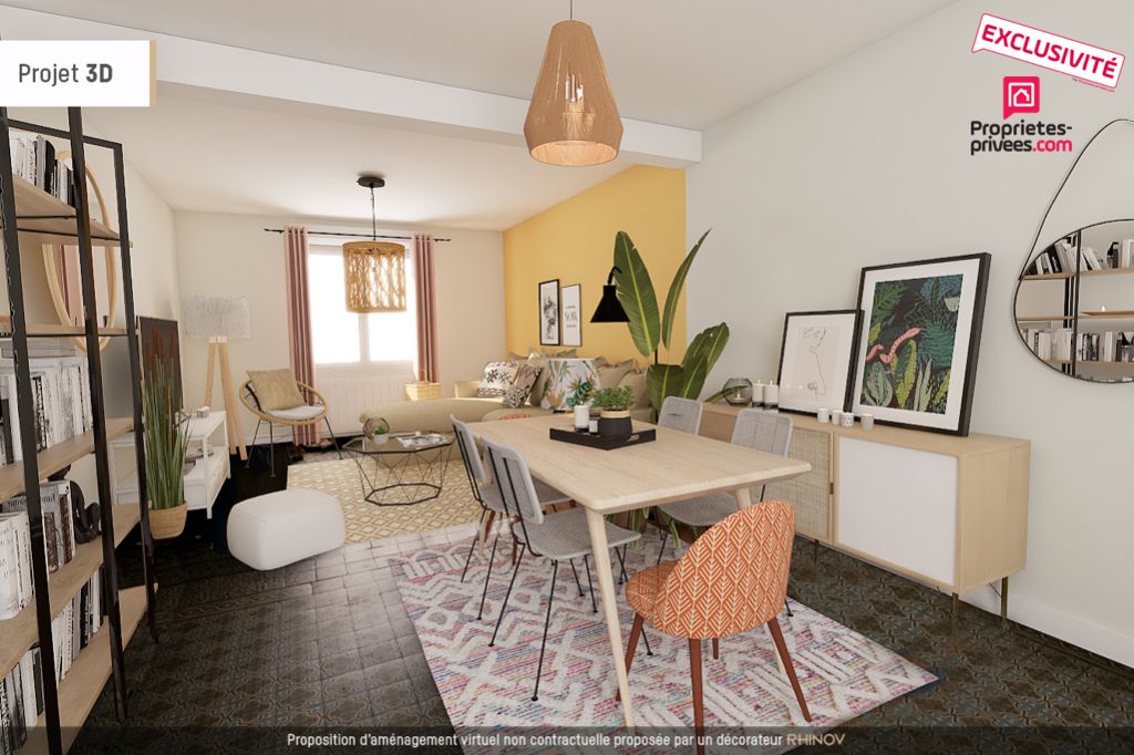 MAISON DE VILLE-109 m2 env-3 CHB ET 1 BUREAU-JARDIN SUD