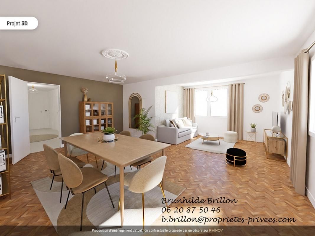 Appartement 115M², 3 chambres, balcon, garage, cave, parking