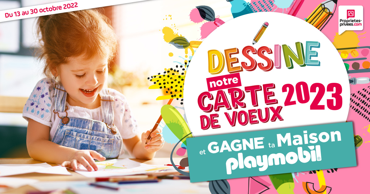 Concours Dessine notre carte de vœux et gagne une maison Playmobil® !